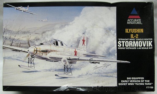 Accurate Miniatures 1/48 Ilyushin IL-2 Stormovik - Straight Wing Single Seat Ski-Equipped  Soviet WWI 'Flying Tank' - Leningrad Front Winter 1942, 3409 plastic model kit